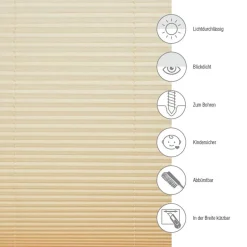 Plissee 'Milla SW' beige 80 x 130 cm