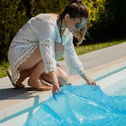 Poolabdeckung Solarfolie 412 x 201 cm blau