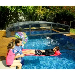 Poolüberdachung 'Majorca' anthrazit 470 x 874 cm Polycarbonat klar