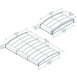 Poolüberdachung 'Majorca' anthrazit 457,5 x 669,2cm Polycarbonat klar