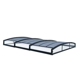 Poolüberdachung 'Majorca' anthrazit 457,5 x 669,2cm Polycarbonat klar
