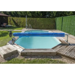 Pool-Planenaufroller grau bis 5,5 m