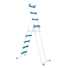 Pool-Sicherheitsleiter blau/weiß Stahl 2 x 4 Stufen 132 cm