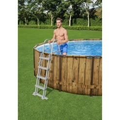 Pool-Sicherheitsleiter 'Flowclear™' Stahl 2 x 4 Stufen, 122 cm