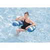 Poolsitz mit Textiloberfläche weiß/blau 96 x 67,5 x 19 cm