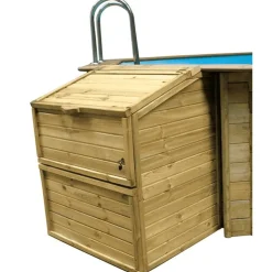 Pool-Technikraum holzfarben 100 x 88 x 131 cm