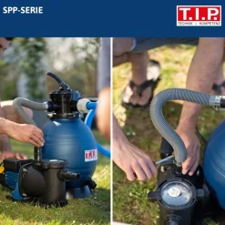 Pool-Umwälzpumpe 'SPP 300 F' mit Vorfilter schwarz/blau