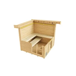 Premium-Saunahaus 'Kuopio 1' natur Holztür Fenster 263 x 298 x 253 cm, ohne Ofen