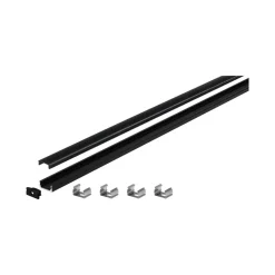 Profil 'Base' für LED-Streifen Aluminium, Kunststoff schwarz 2 m