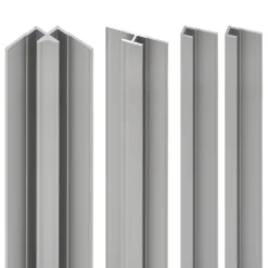 Profil-Set für Duschrückwande 'DecoDesign' aluminiumfarben, 4-teilig