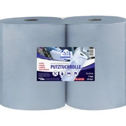 Putztuchrolle blau 2-lagig 2 x 500 Blatt, 2er-Pack