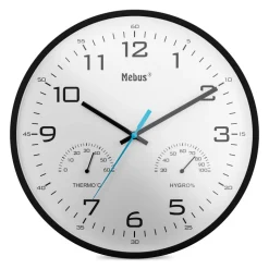 Quarz-Wanduhr schwarz Ø 30 x 4 cm