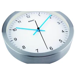 Quarz-Wanduhr silbern Ø 25 x 4 cm