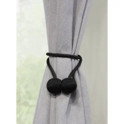Raffhalter 'Flex-S' mit Magnet für Vorhänge schwarz 48 cm
