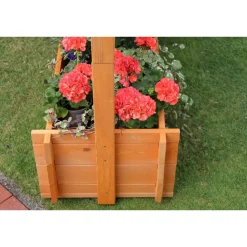 Rankkasten mit Pergola braun 140 x 140 x 46,5 cm