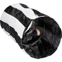 Rascheltunnel für Katzen Nylon schwarz/weiß Ø 25 cm