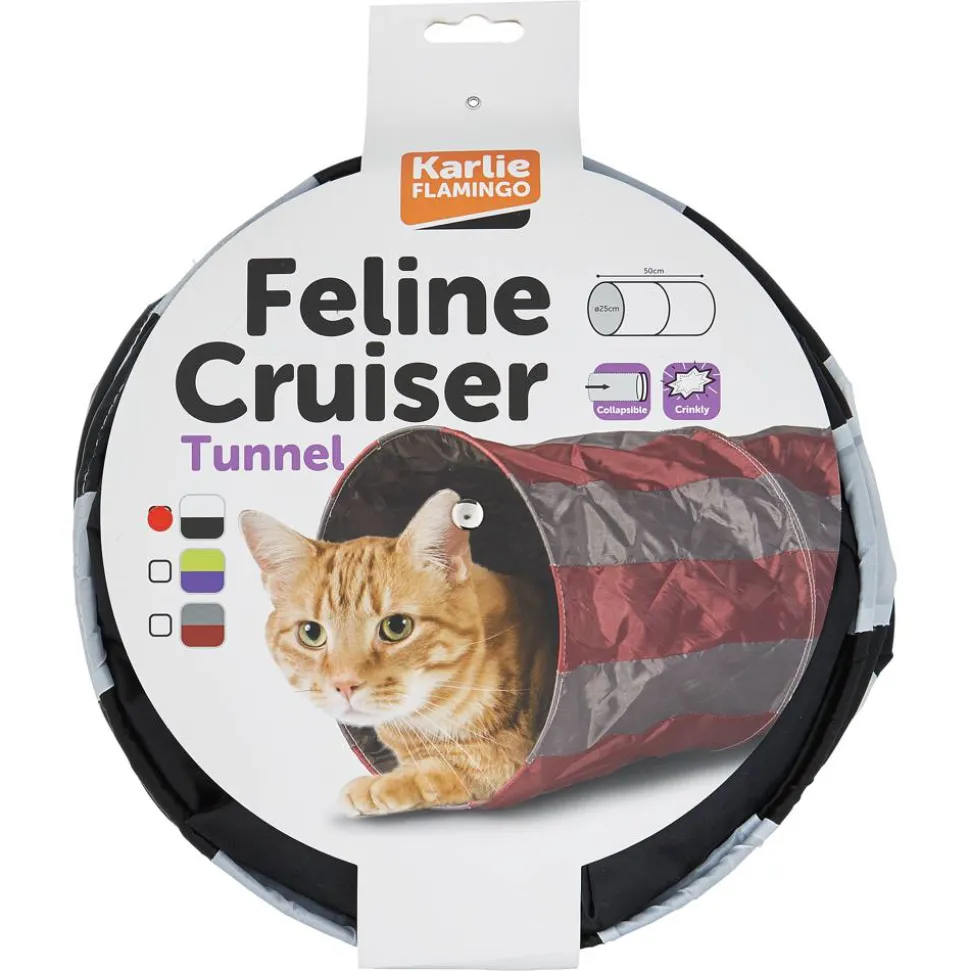 Rascheltunnel für Katzen Nylon schwarz/weiß Ø 25 cm
