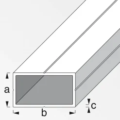 Rechteckrohr 1000 x 23,5 x 43,5 mm