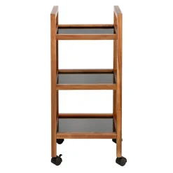 Regal 'Fondi' Akazienholz braun, schwarz 35 x 76,5 x 31 cm