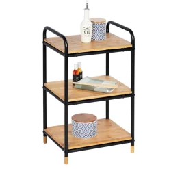 Regal 'Loft' Bambus/Metall 3 Böden 42 x 33,5 x 69 cm