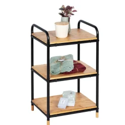 Regal 'Loft' Bambus/Metall 3 Böden 42 x 33,5 x 69 cm