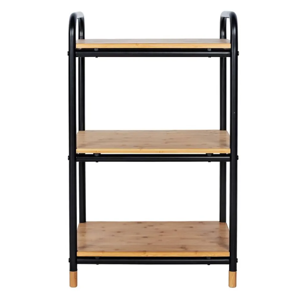 Regal 'Loft' Bambus/Metall 3 Böden 42 x 33,5 x 69 cm