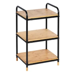 Regal 'Loft' Bambus/Metall 3 Böden 42 x 33,5 x 69 cm