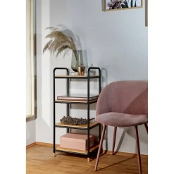 Regal 'Loft' Bambus/Metall 4 Böden 42 x 33,5 x 94,5 cm