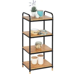Regal 'Loft' Bambus/Metall 4 Böden 42 x 33,5 x 94,5 cm