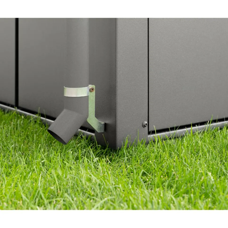 Regenfallrohr für Gerätehäuser graualuminium bis 7 m²