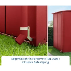 Regenfallrohr für Gerätehäuser purpurrot bis 7 m²