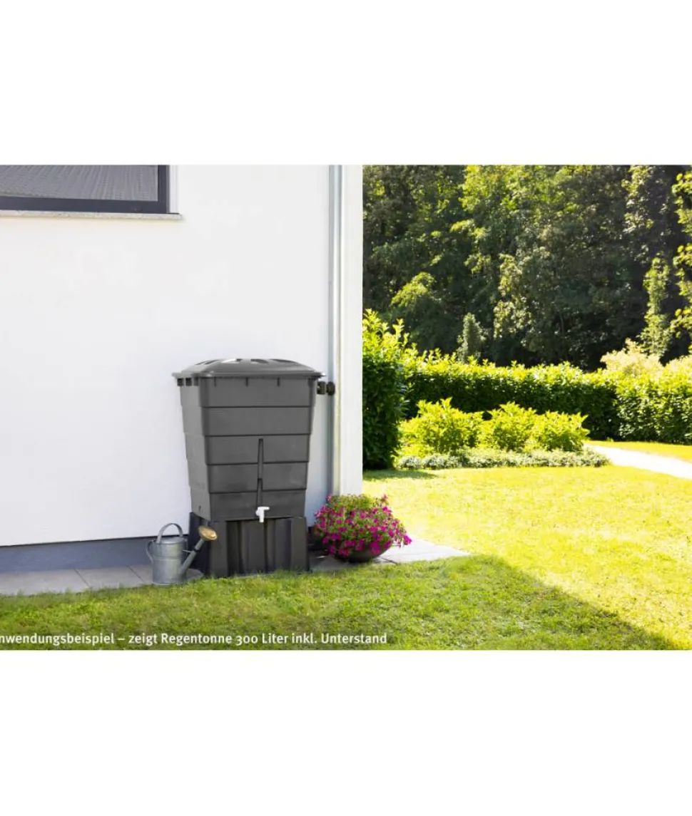Regentonne 'Basic-Line' graphite grey 300 l mit Hahn