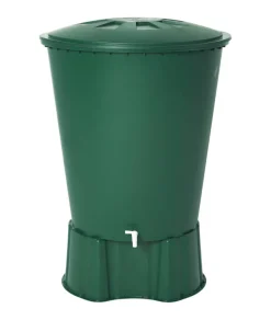 Regentonne 'Basic-Line' tannengrün 510 l mit Deckel und Hahn