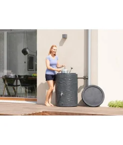 Regentonne 'Muro' graphite grey 420 l