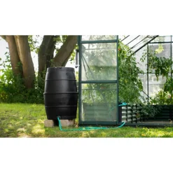 Regentonne schwarz 170 l mit Unterbau