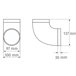 Rohrbogen 90° Ø 100 mm