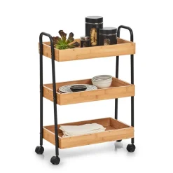 Rollwagen schwarz 49,5 x 70,5 x 28 cm