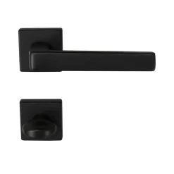 Rosettengarnitur 'Miami Alu' beschichtet, schwarz, Rosette 52x52mm