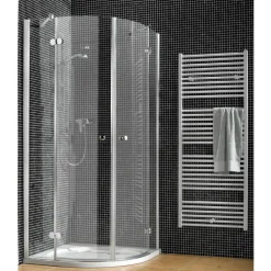 Runddusche 'Winga' mit Drehtür 80 x 80 cm, r 50 cm grau
