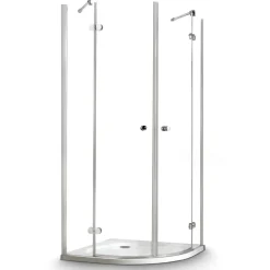 Runddusche 'Winga' mit Drehtür 80 x 80 cm, r 50 cm grau