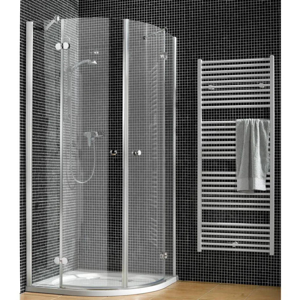 Runddusche 'Winga' mit Drehtür 80 x 80 cm, r 55 cm chrom