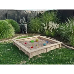 Sandkasten Fichtenholz naturfarben 150 x 24 x 150 cm