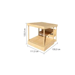Sandkiste 'Max' Fichtenholz naturbelassen 111,5 x 122,5 x 135,5 cm