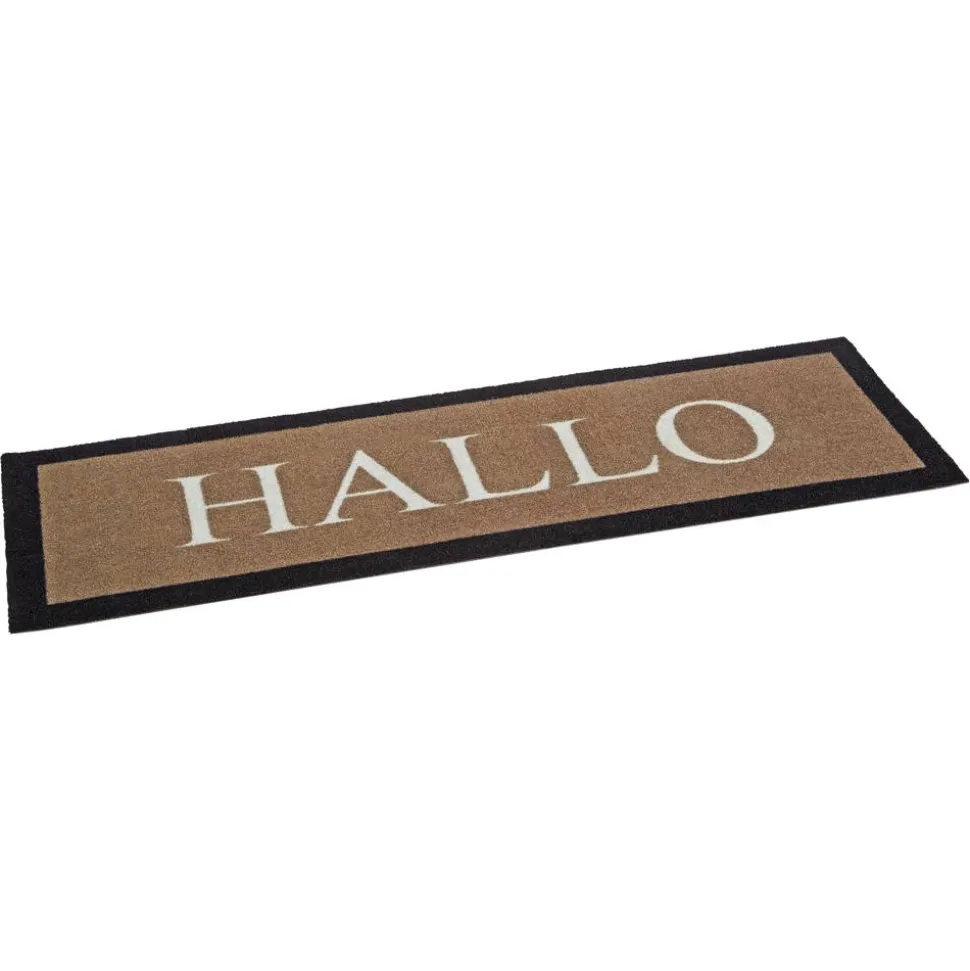 Sauberlaufmatte 'Hallo' 75 x 25 cm schlammfarben