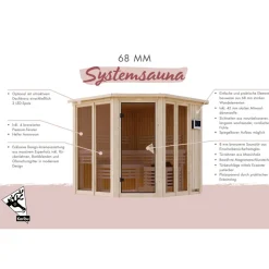 Sauna 'Airisa' naturbelassen 196 x 198 x 196 cm
