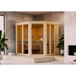 Sauna 'Airisa' naturbelassen 196 x 198 x 196 cm