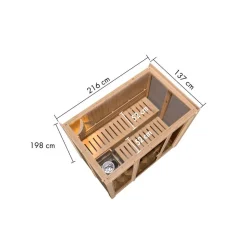 Sauna 'Paco 3' naturbelassen 216 x 138 x 198 cm