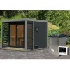 Saunahaus 'Aressa 3' anthrazit / graualuminium Ofen 9 kW extg. Strg 276 x 231,5 x 276 cm