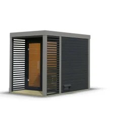Saunahaus 'Aressa 1' anthrazit / graualuminium 191 x 231,5 x 276 cm