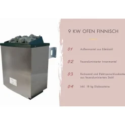 Saunahaus 'Aressa 2' anthrazit / graualuminium Ofen 9 kW externe Steuerung 231 x 231,5 x 276 cm